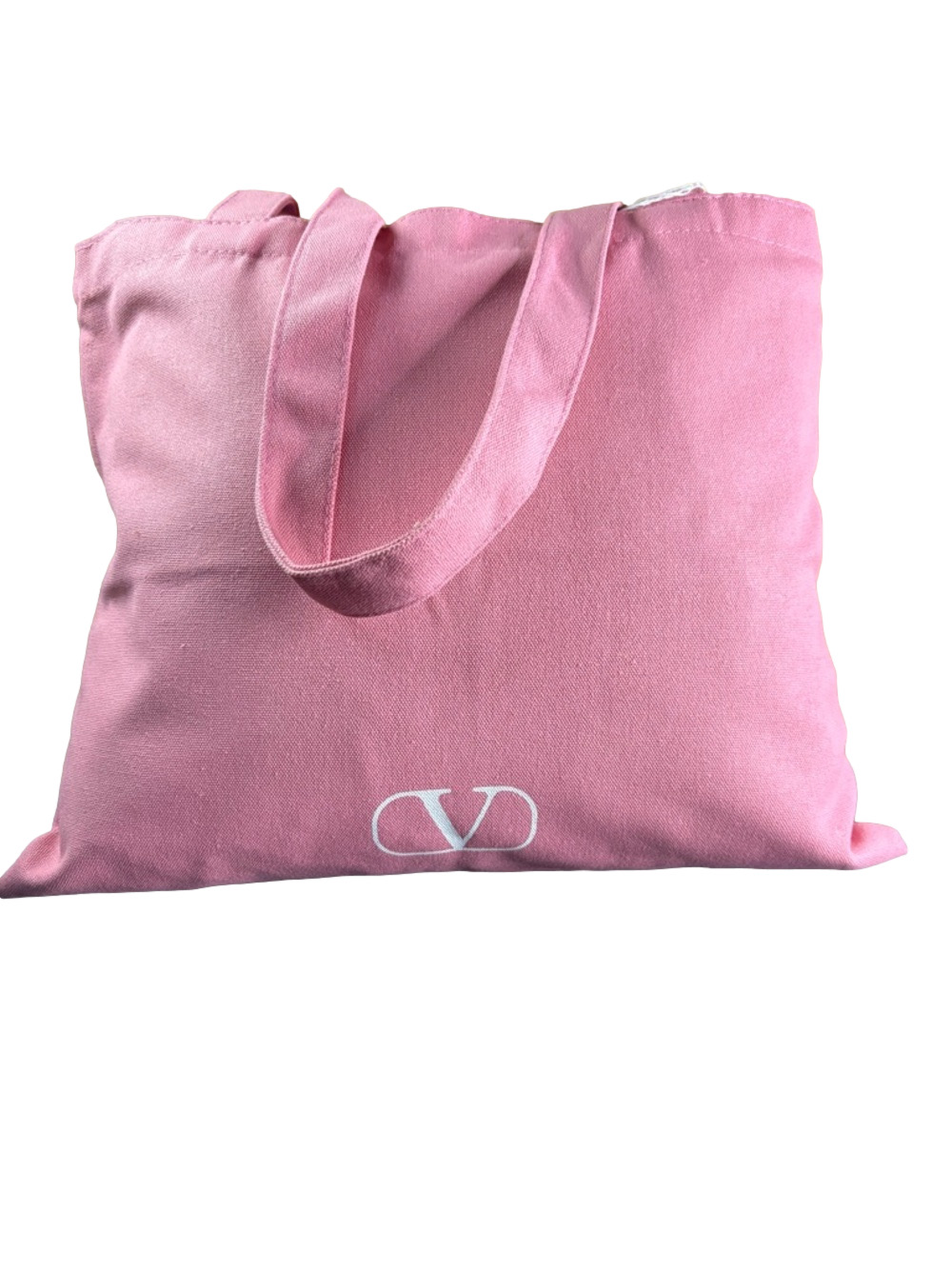 Valentino Garavani Pink Canvas Tote Bag Large Logo Shopper Reusable Luxury NWOT - Picture 3 of 11